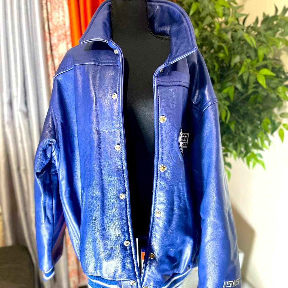 SCHOTT old school royal blue mens Leather jacket!
